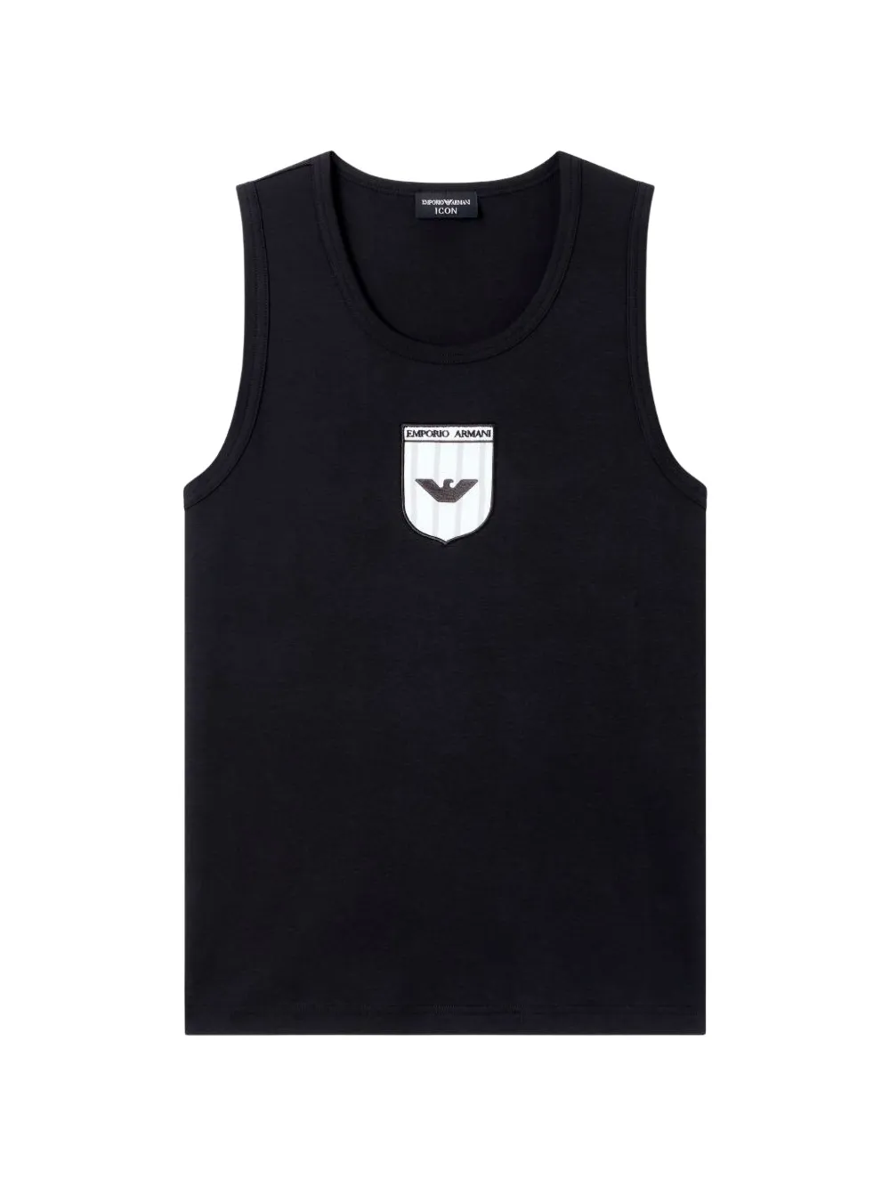 Emporio Armani logo-patch tank top - Nero