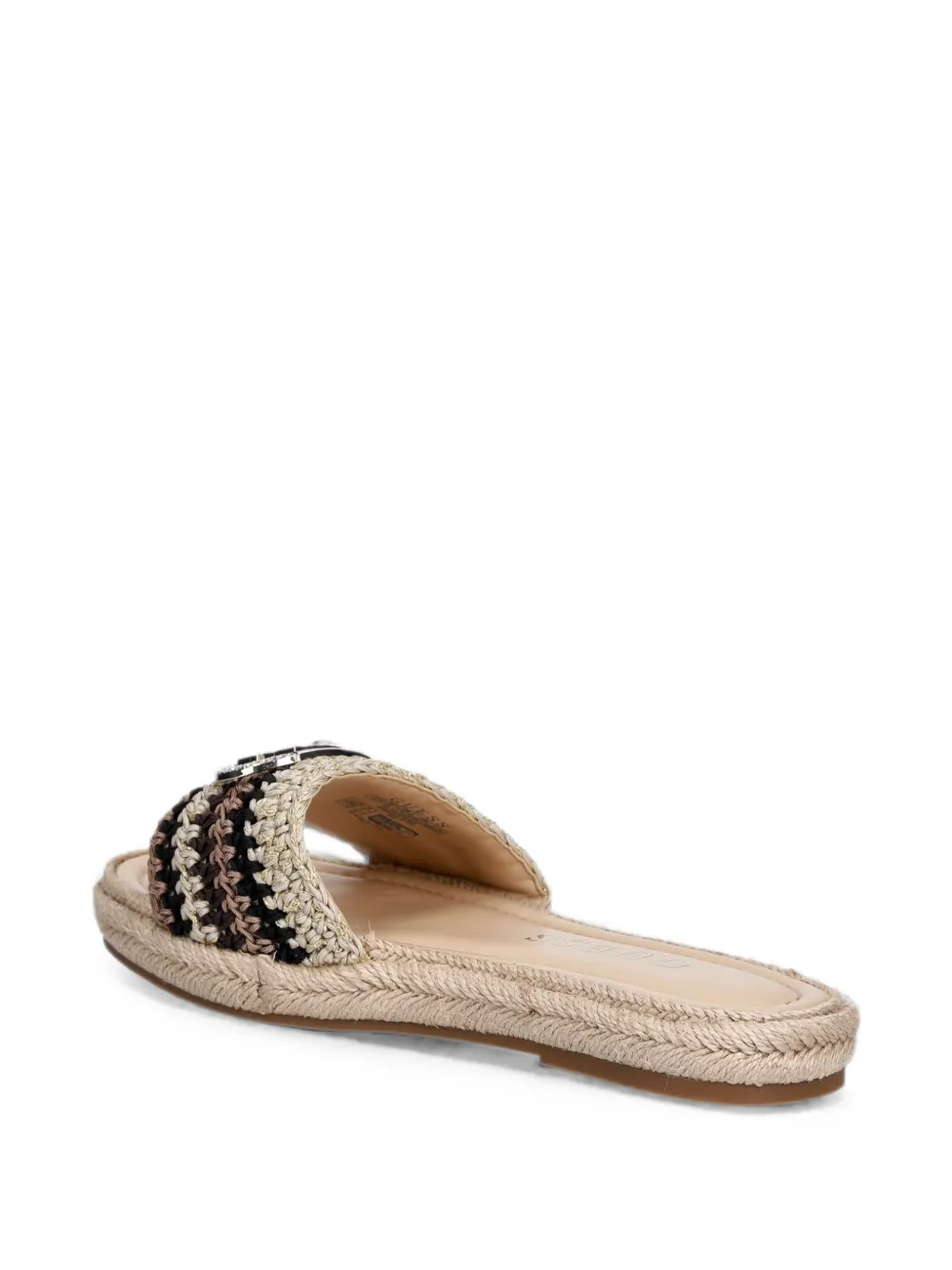 GUESS USA Kaylis logo-plaque woven sandals Beige