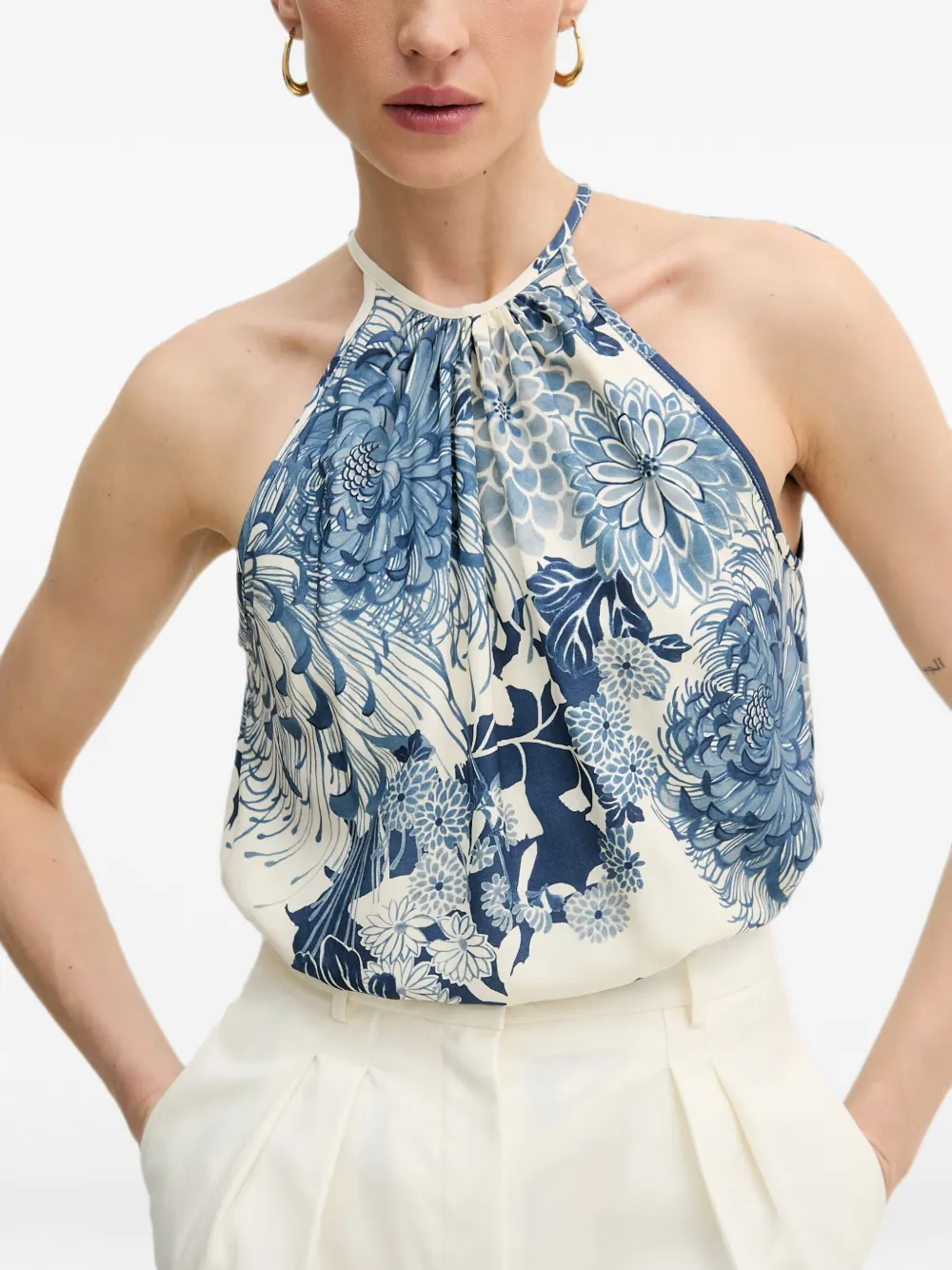 GUESS USA Top met bloemenprint Beige