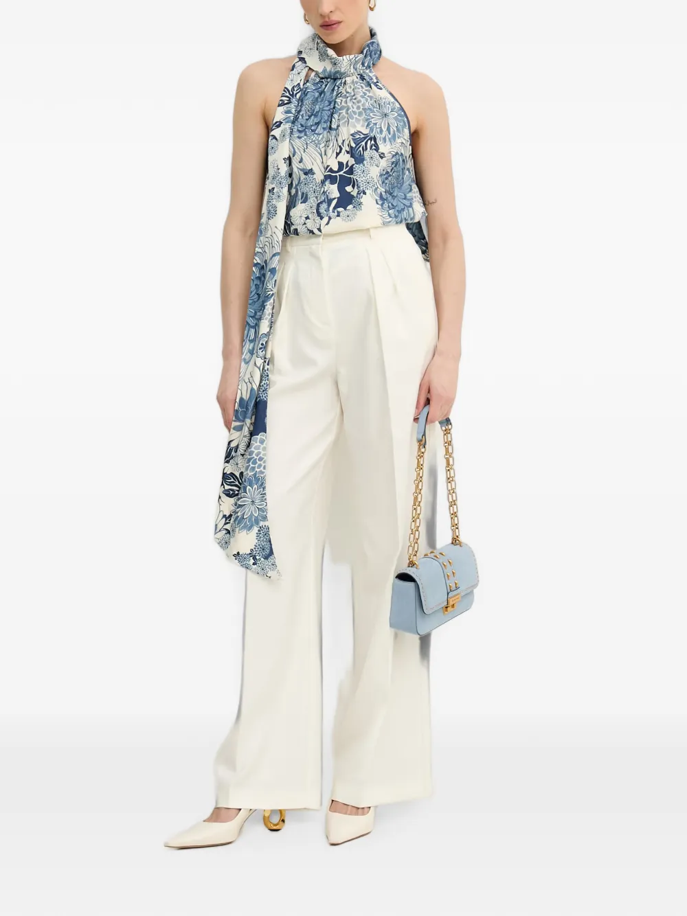 GUESS USA Top met bloemenprint Beige