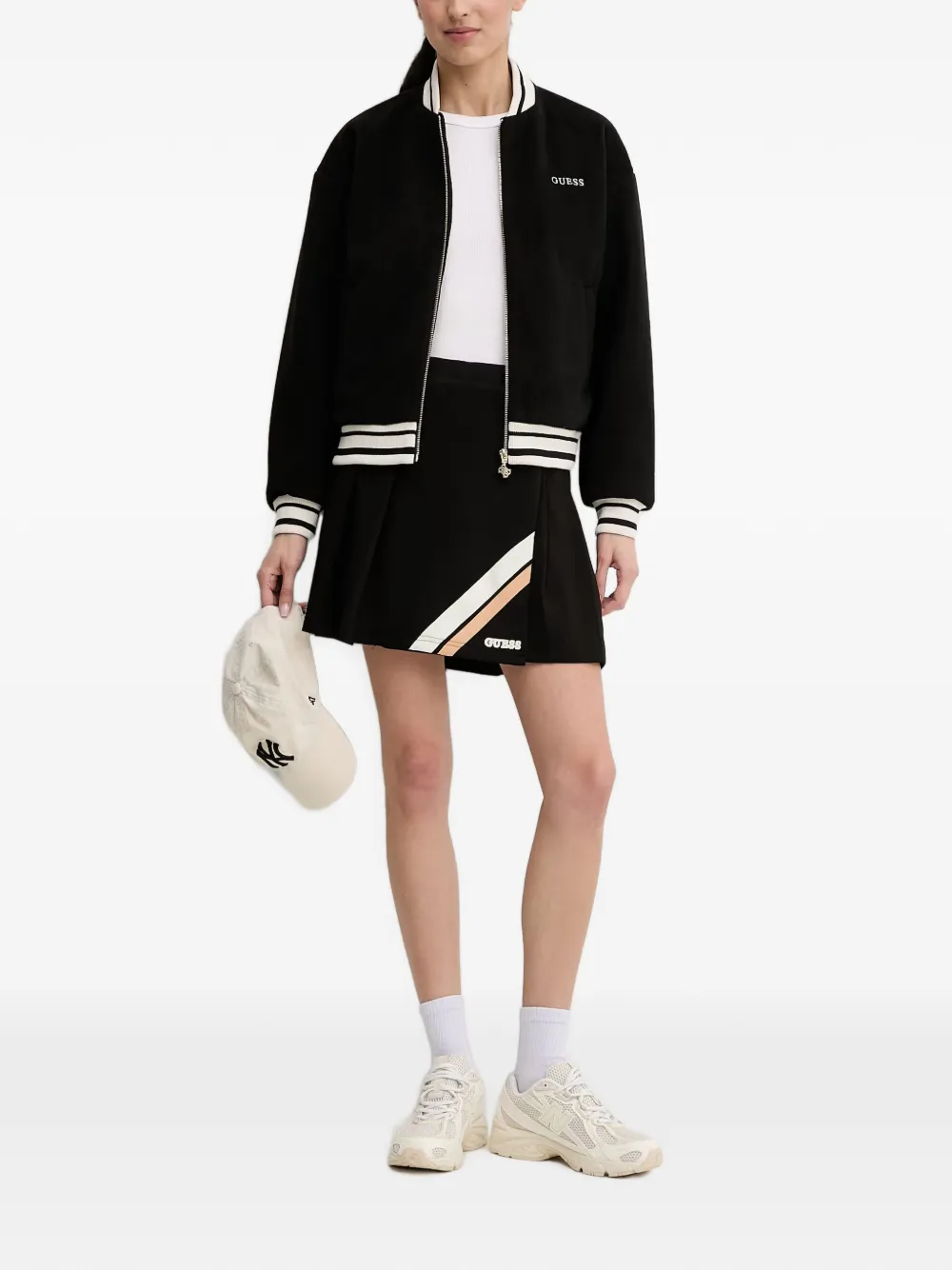 GUESS USA Jack met geborduurd logo en gestreepte afwerking Zwart
