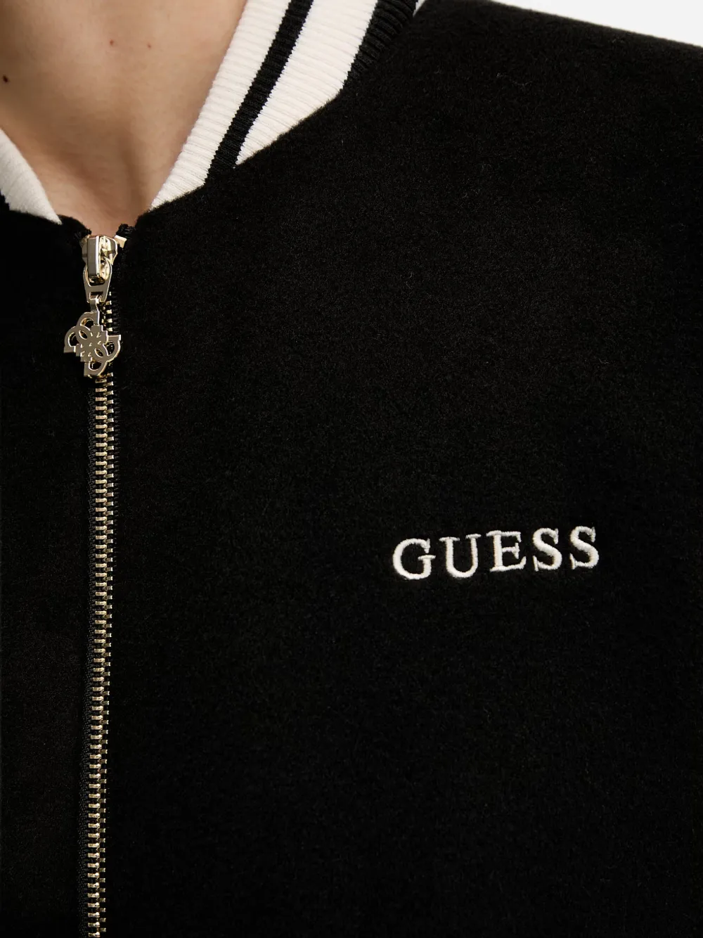 GUESS USA Jack met geborduurd logo en gestreepte afwerking Zwart