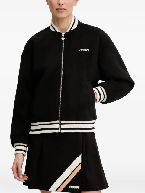 GUESS USA logo-embroidered striped-trim jacket