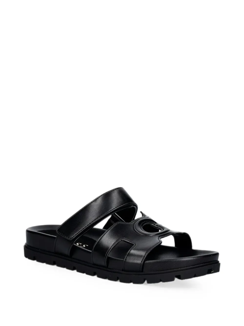 GUESS USA Fashien logo-embossed touch-strap sandals Zwart