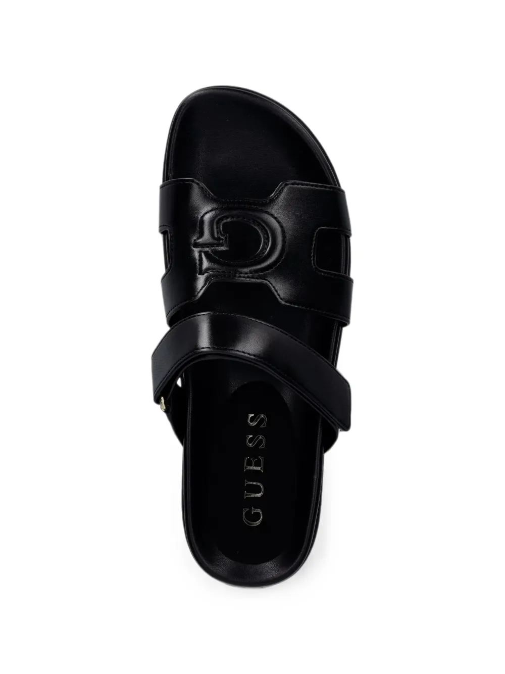 GUESS USA Fashien logo-embossed touch-strap sandals Zwart