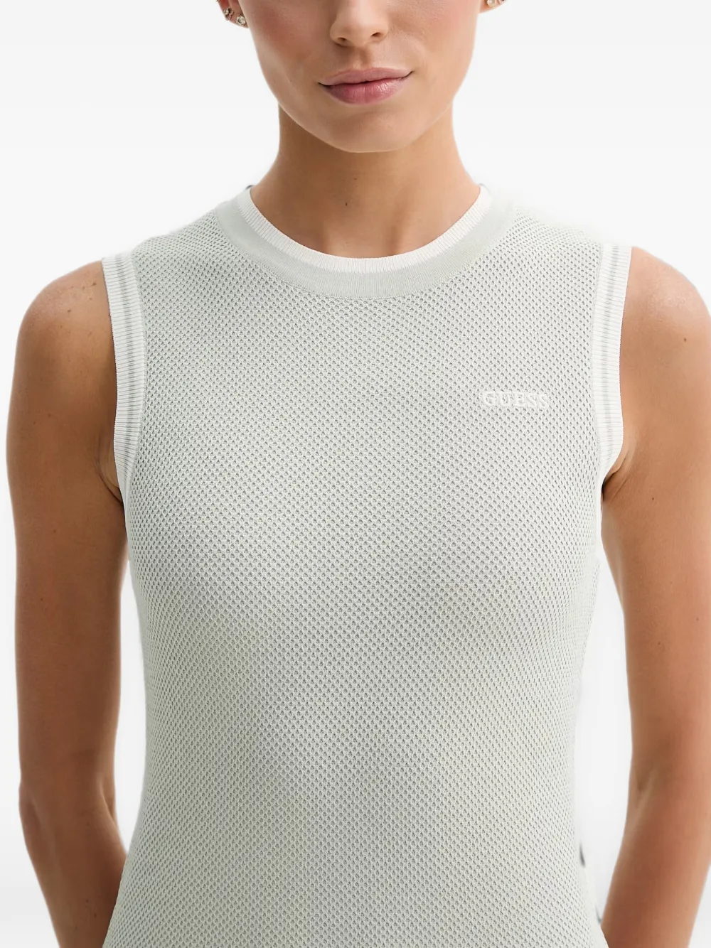 GUESS USA Gabry mouwloze mini-jurk met geperforeerde details Grijs