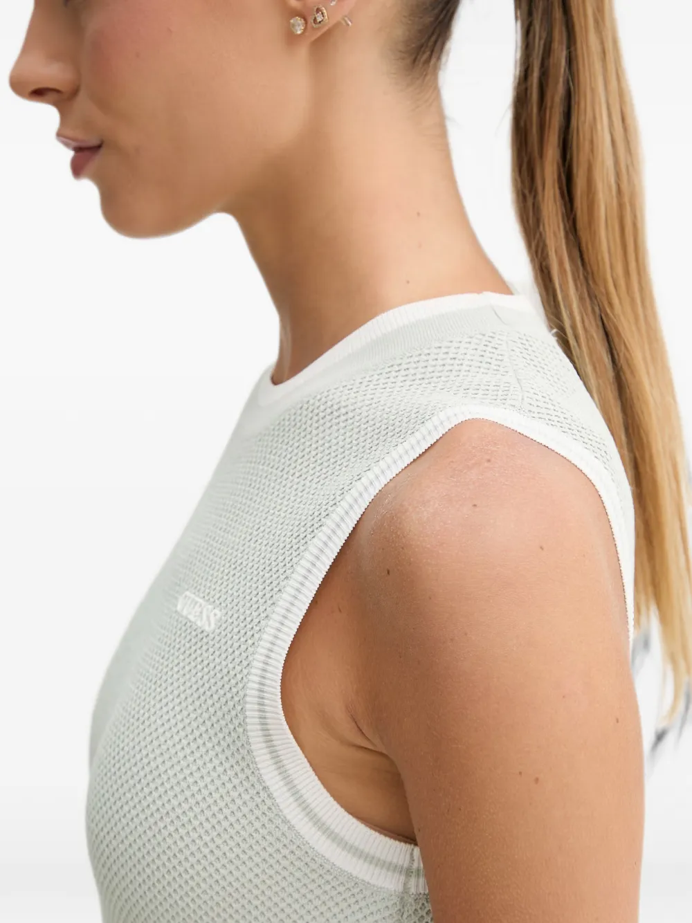 GUESS USA Gabry mouwloze mini-jurk met geperforeerde details Grijs