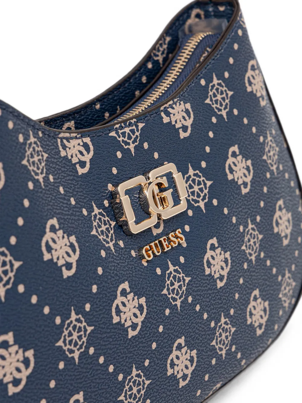 GUESS USA Emelie schoudertas met monogram-patroon en logoprint Blauw