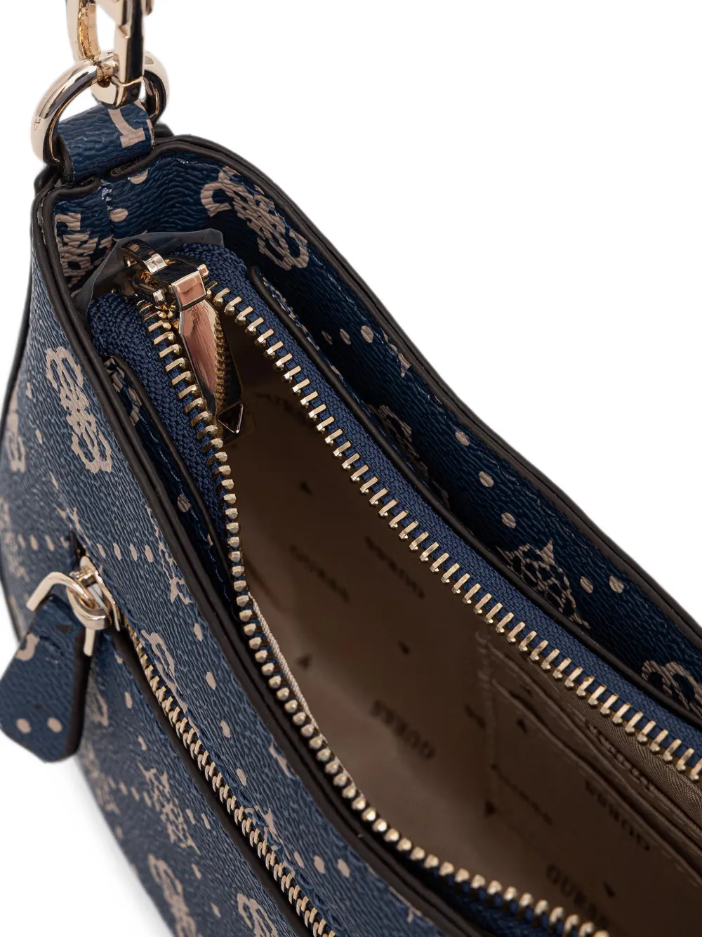 GUESS USA Emelie schoudertas met monogram-patroon en logoprint Blauw