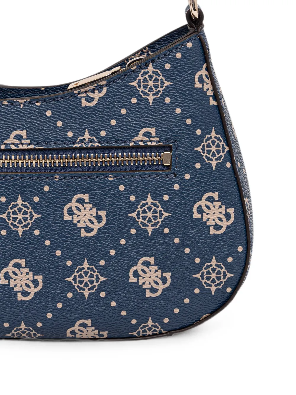 GUESS USA Emelie schoudertas met monogram-patroon en logoprint Blauw