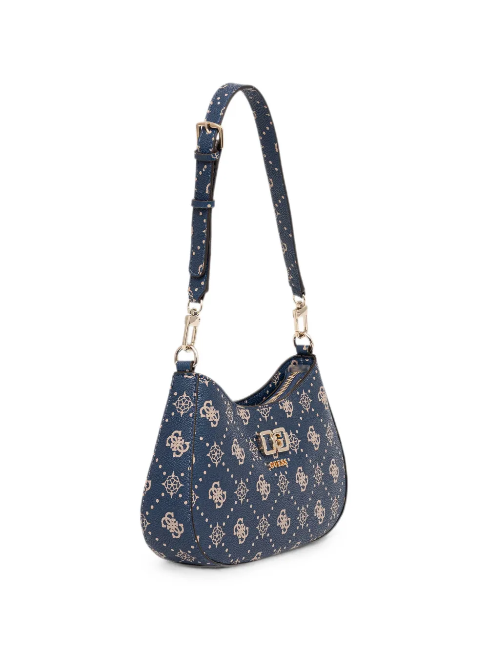 GUESS USA Emelie schoudertas met monogram-patroon en logoprint Blauw