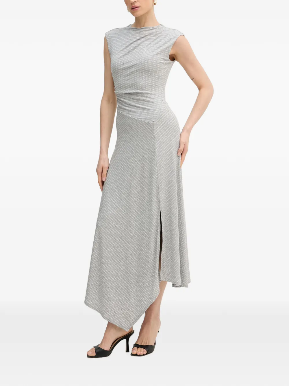 GUESS USA Gestreepte asymmetrische jurk Grijs