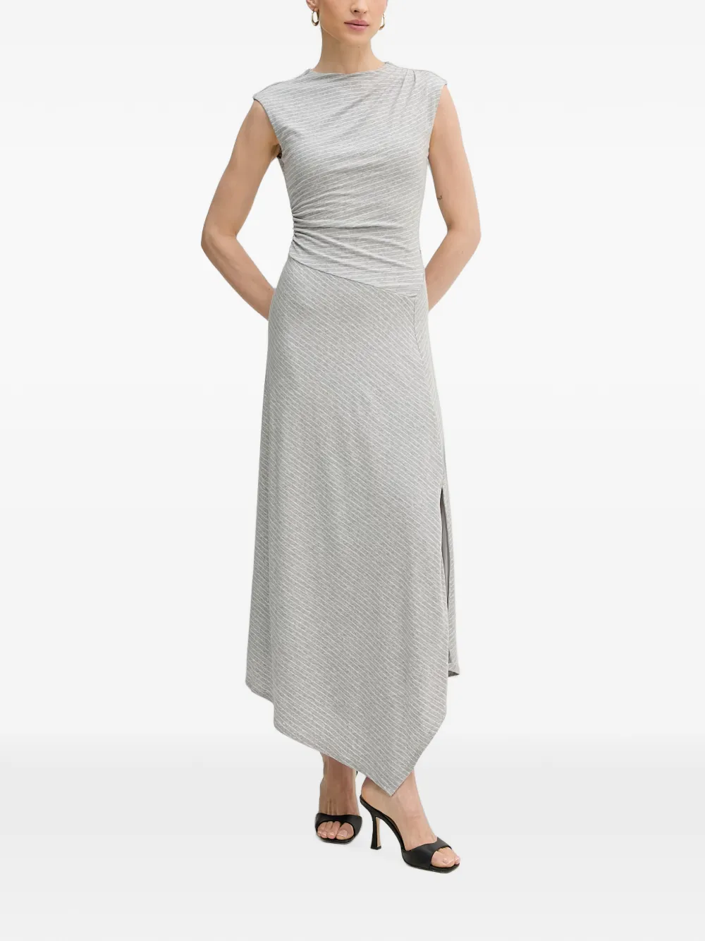 GUESS USA Gestreepte asymmetrische jurk Grijs