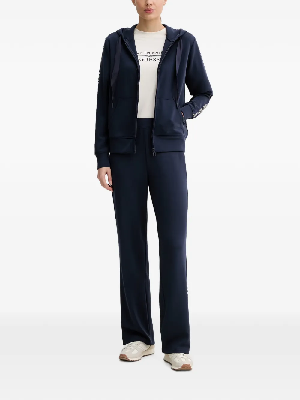 GUESS USA x North Sails hoodie met logoband en rits Blauw