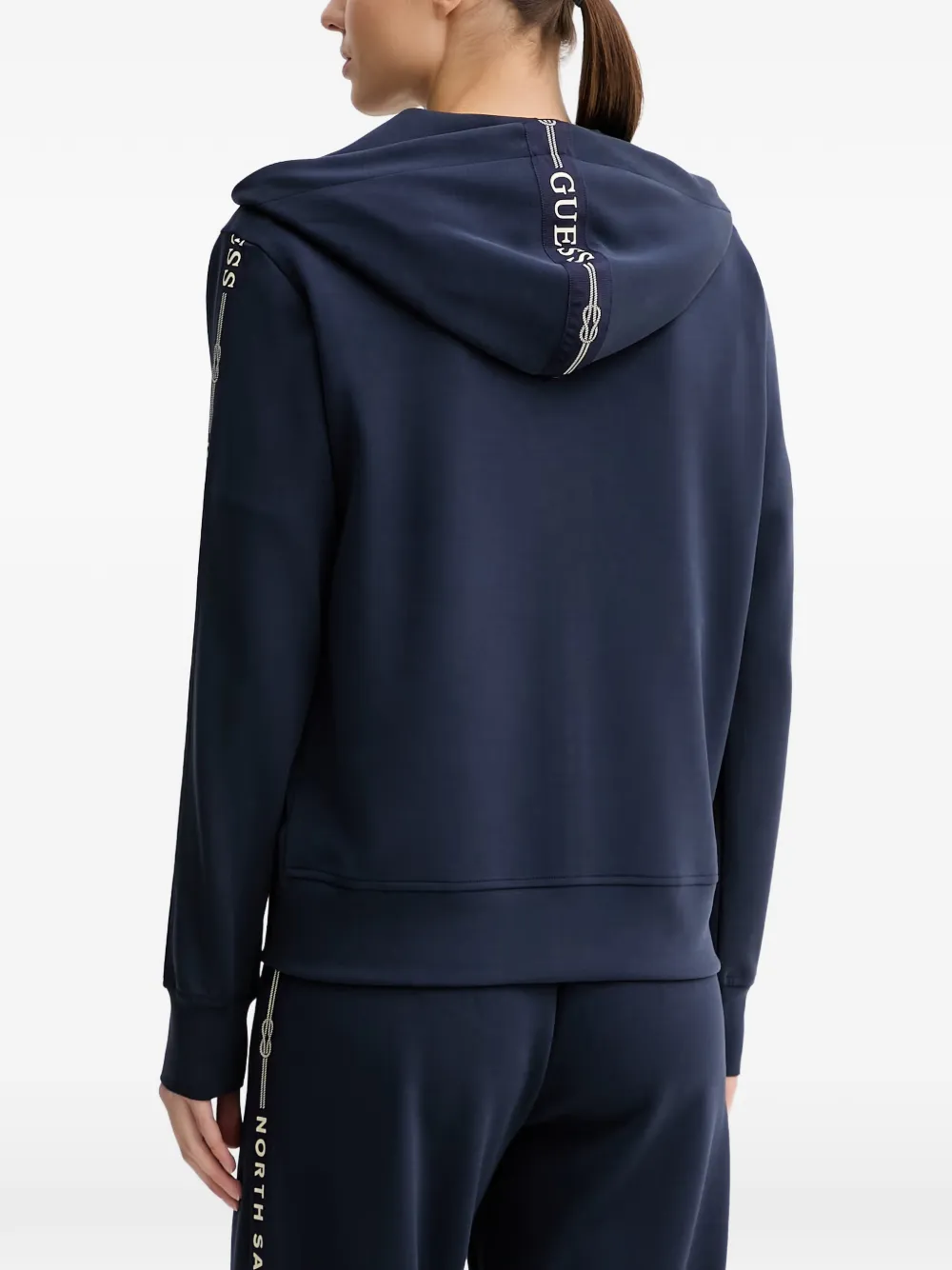 GUESS USA x North Sails hoodie met logoband en rits Blauw