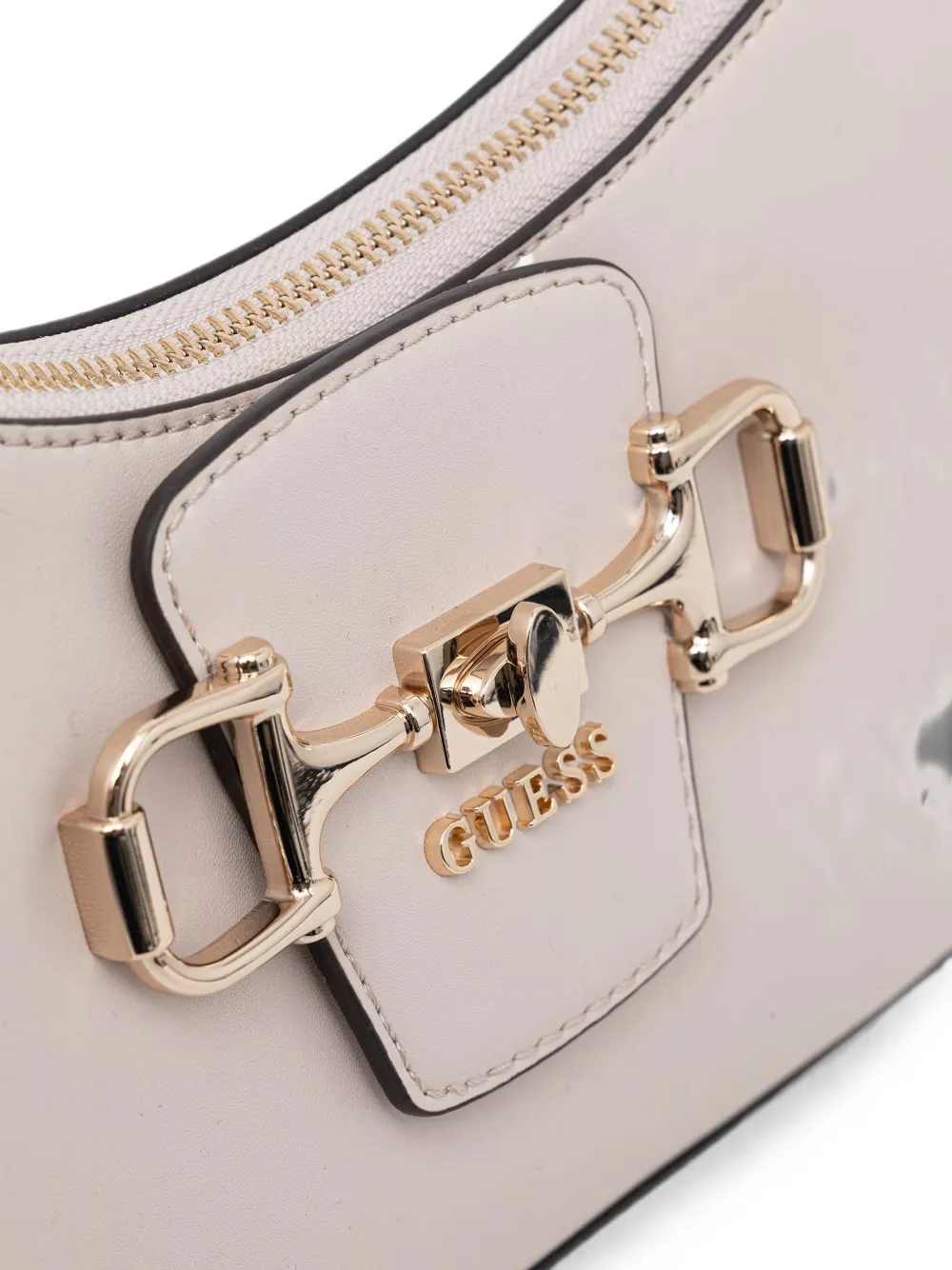 GUESS USA Janie schoudertas met horsebit-detail Beige