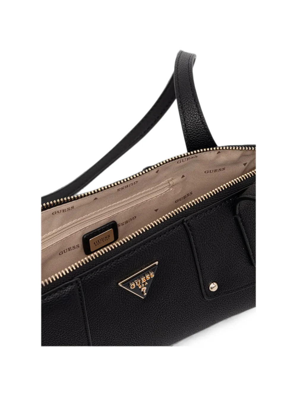GUESS USA Darcy bewerkte shopper met logoplakkaat Zwart
