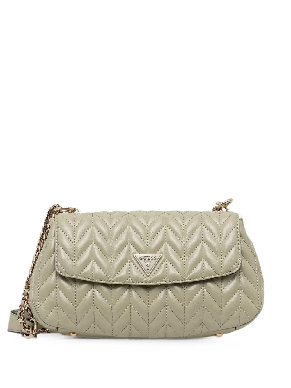 GUESS USA Cheryl chevron-quilted leather shoulder bag - Grün