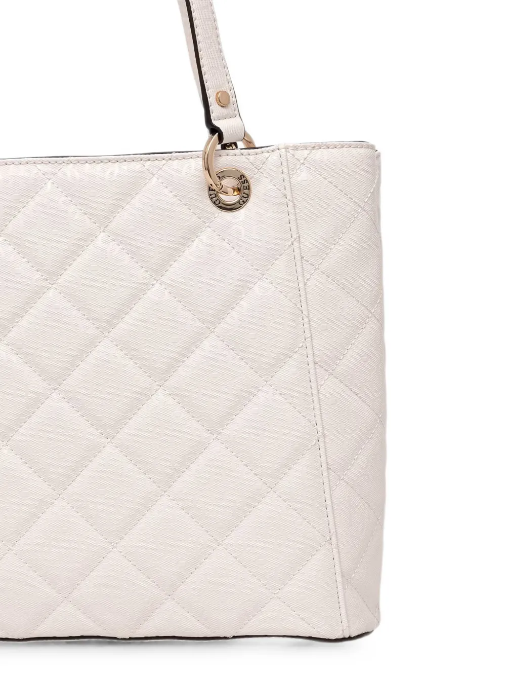 GUESS USA Libby gewatteerde shopper met bedel Beige