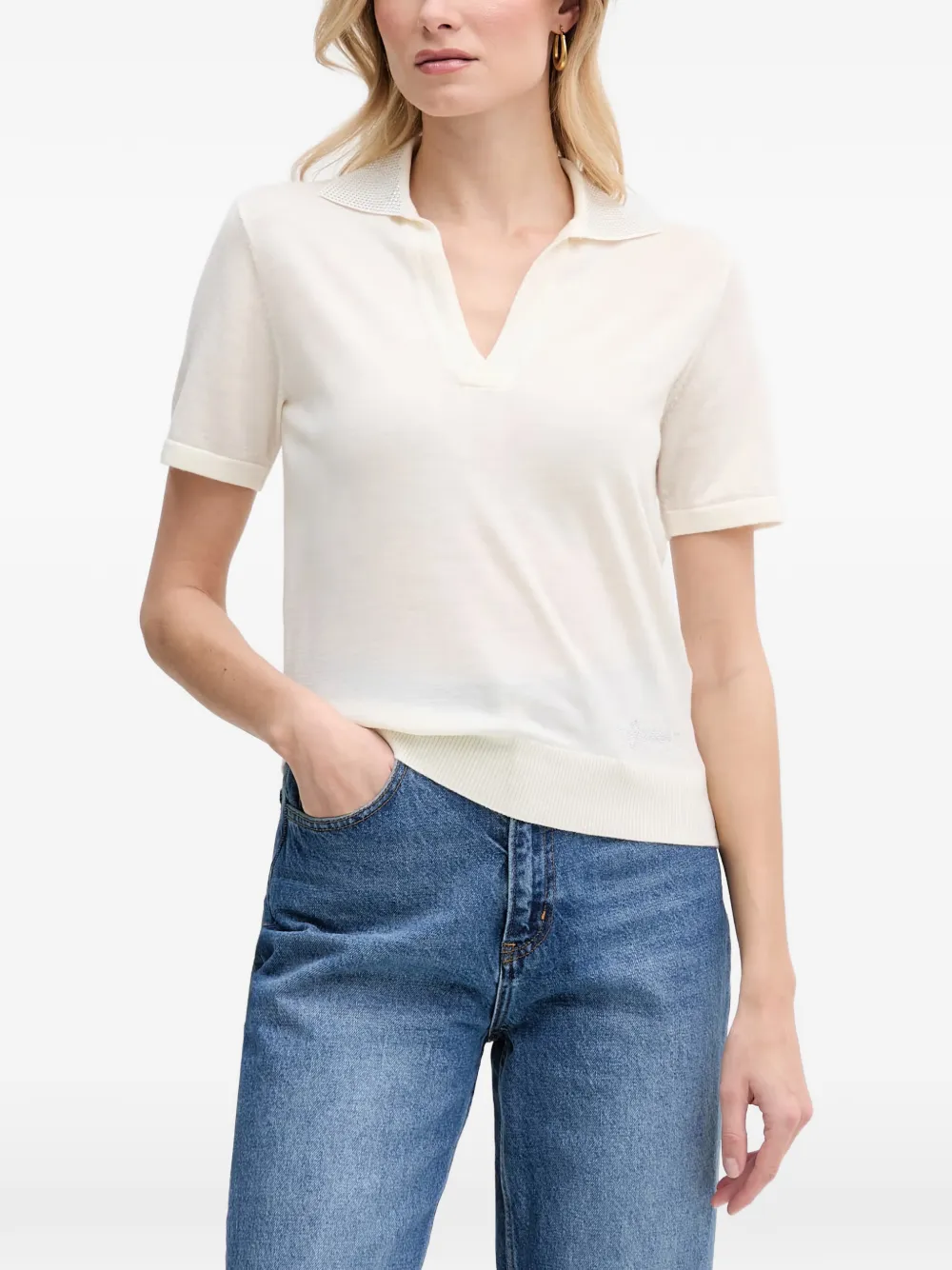 GUESS USA rhinestone-embellished T-shirt - Bianco