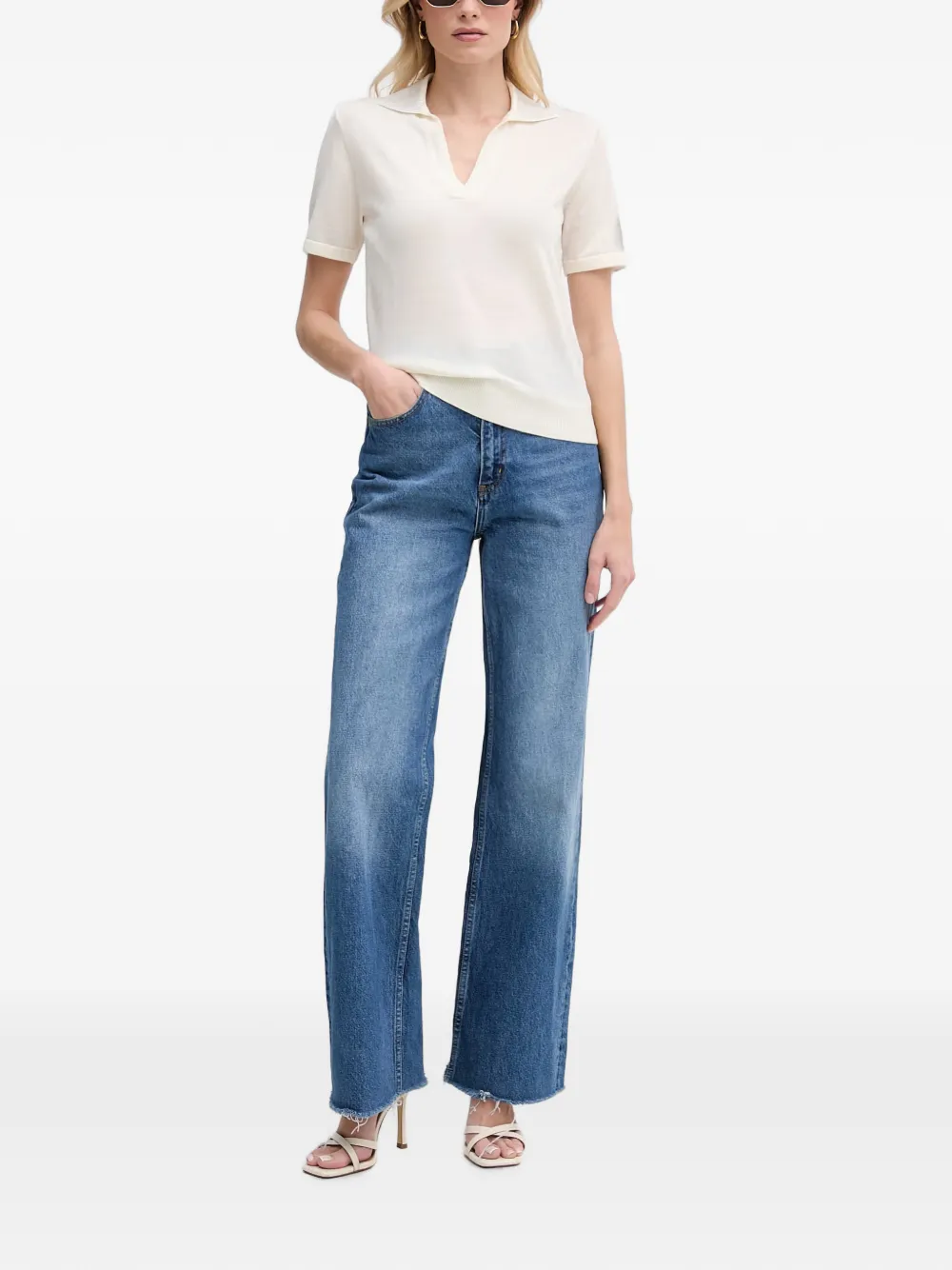 GUESS USA T-shirt met stras Wit