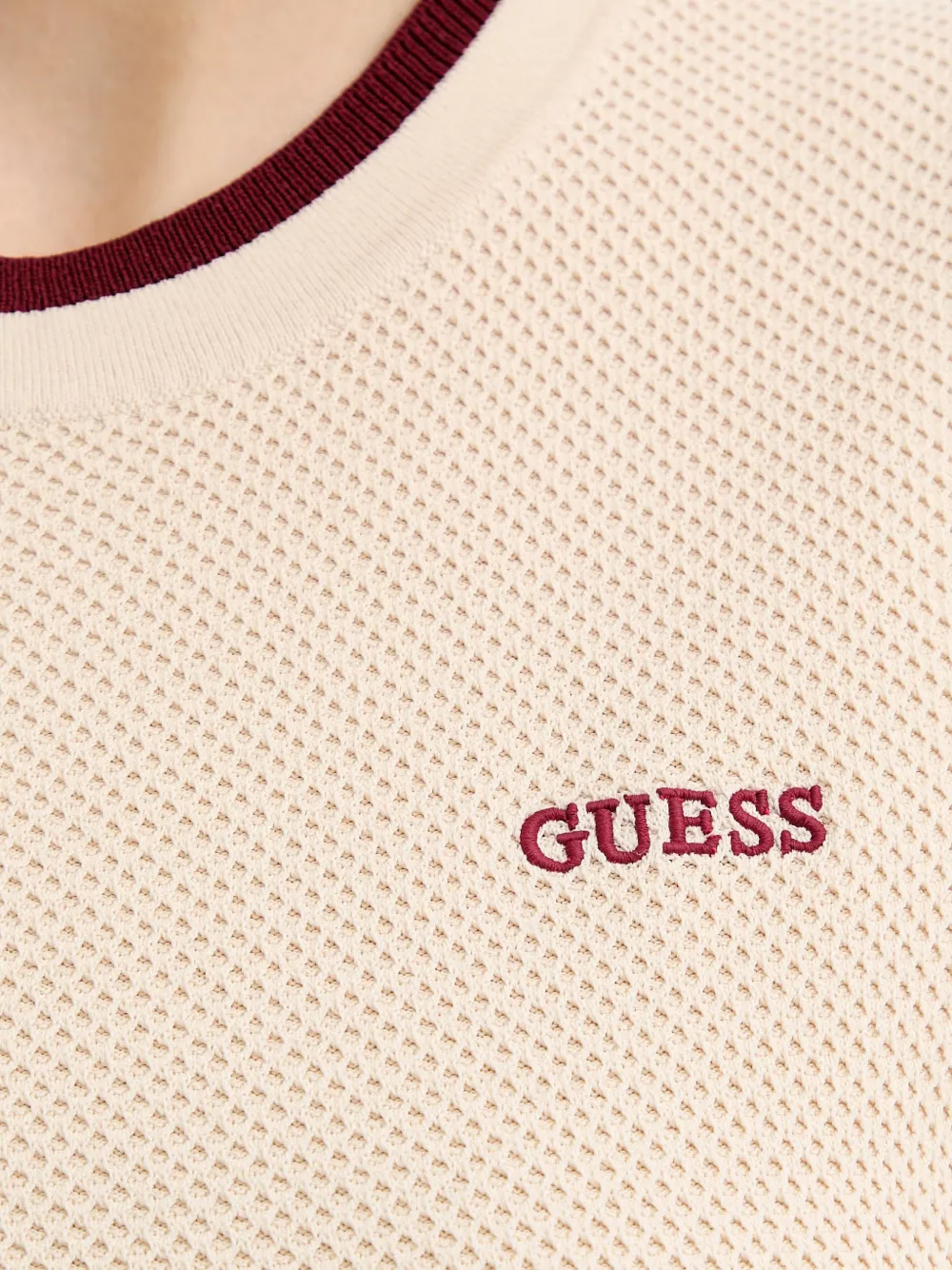 GUESS USA Mini-jurk met geborduurd logo en contrasterende afwerking Beige