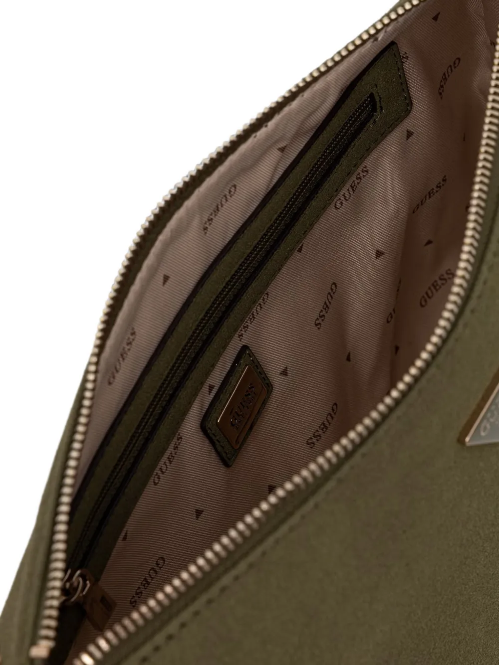 GUESS USA Danya gewelfde shopper met logoplakkaat Groen