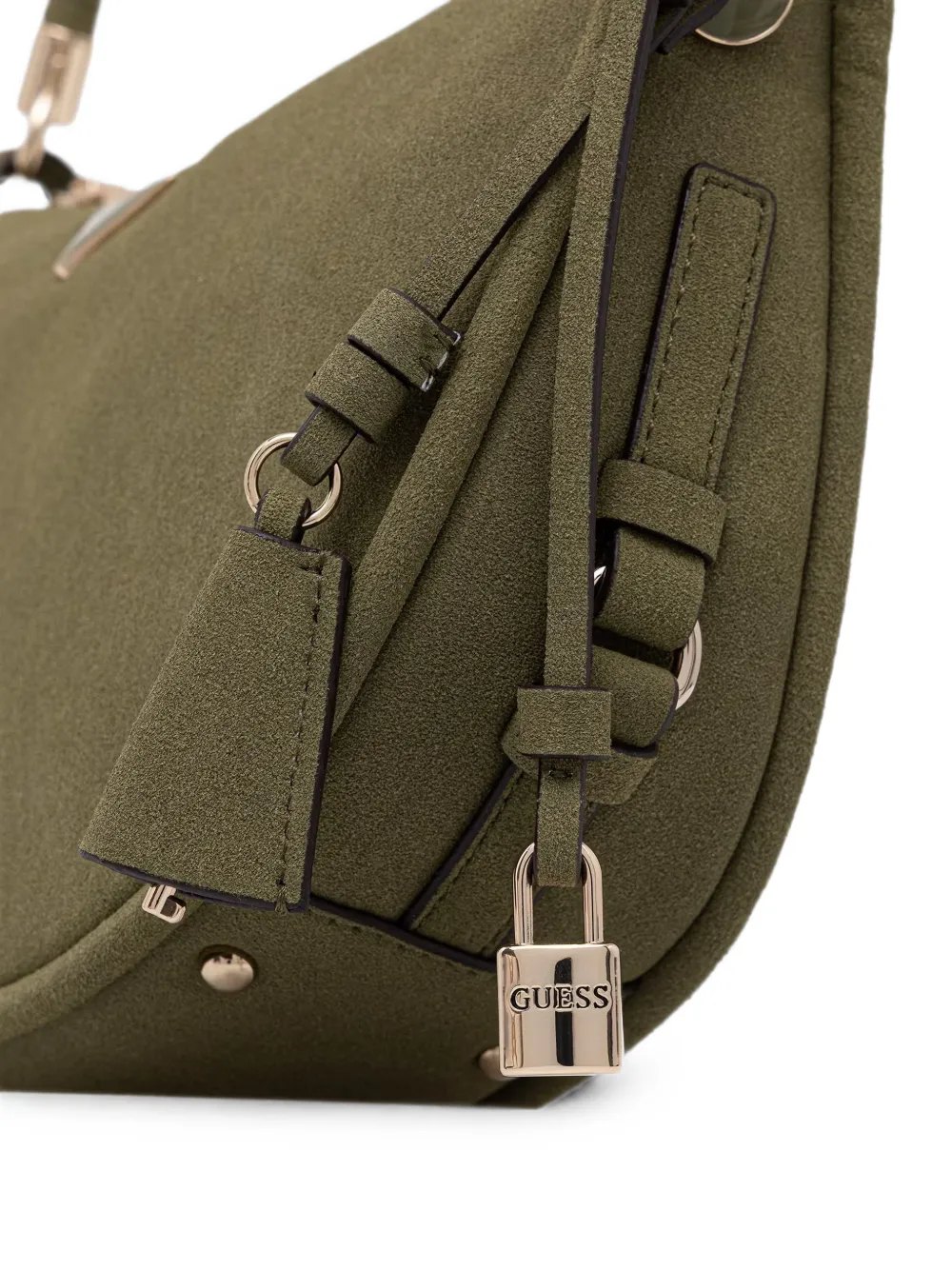 GUESS USA Danya gewelfde shopper met logoplakkaat Groen