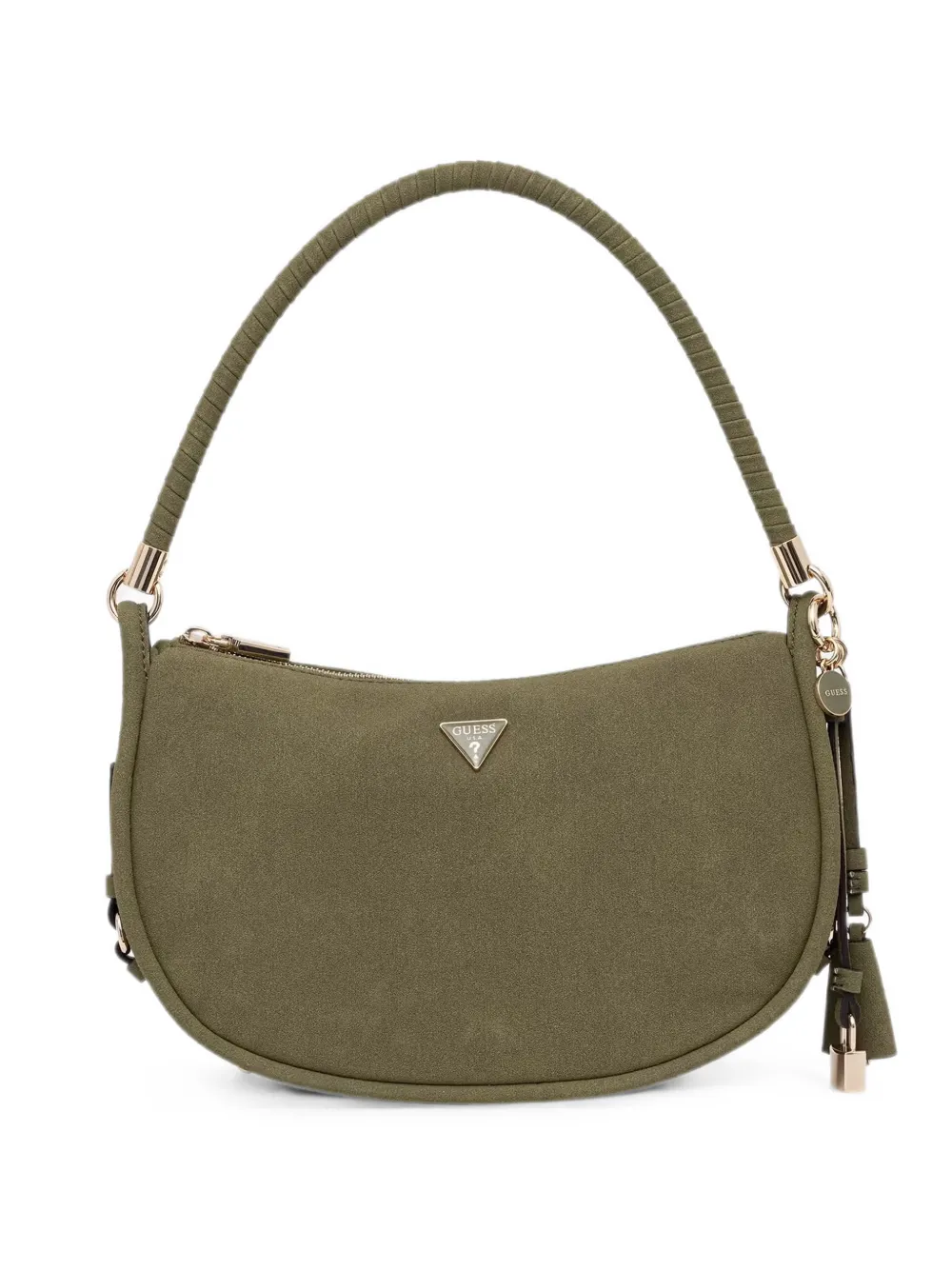 GUESS USA Danya logo-plaque curved tote bag - Verde