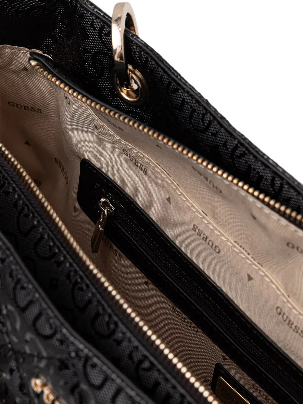 GUESS USA Libby gewatteerde shopper met bedel Zwart