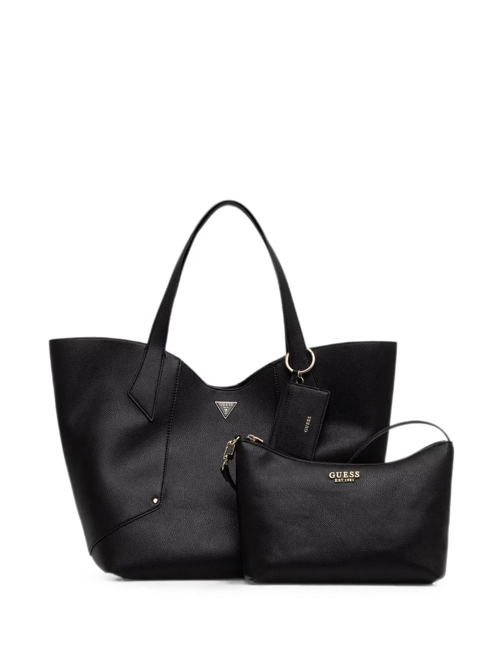 GUESS USA Darcy logo-plaque pebbled tote bag - Nero