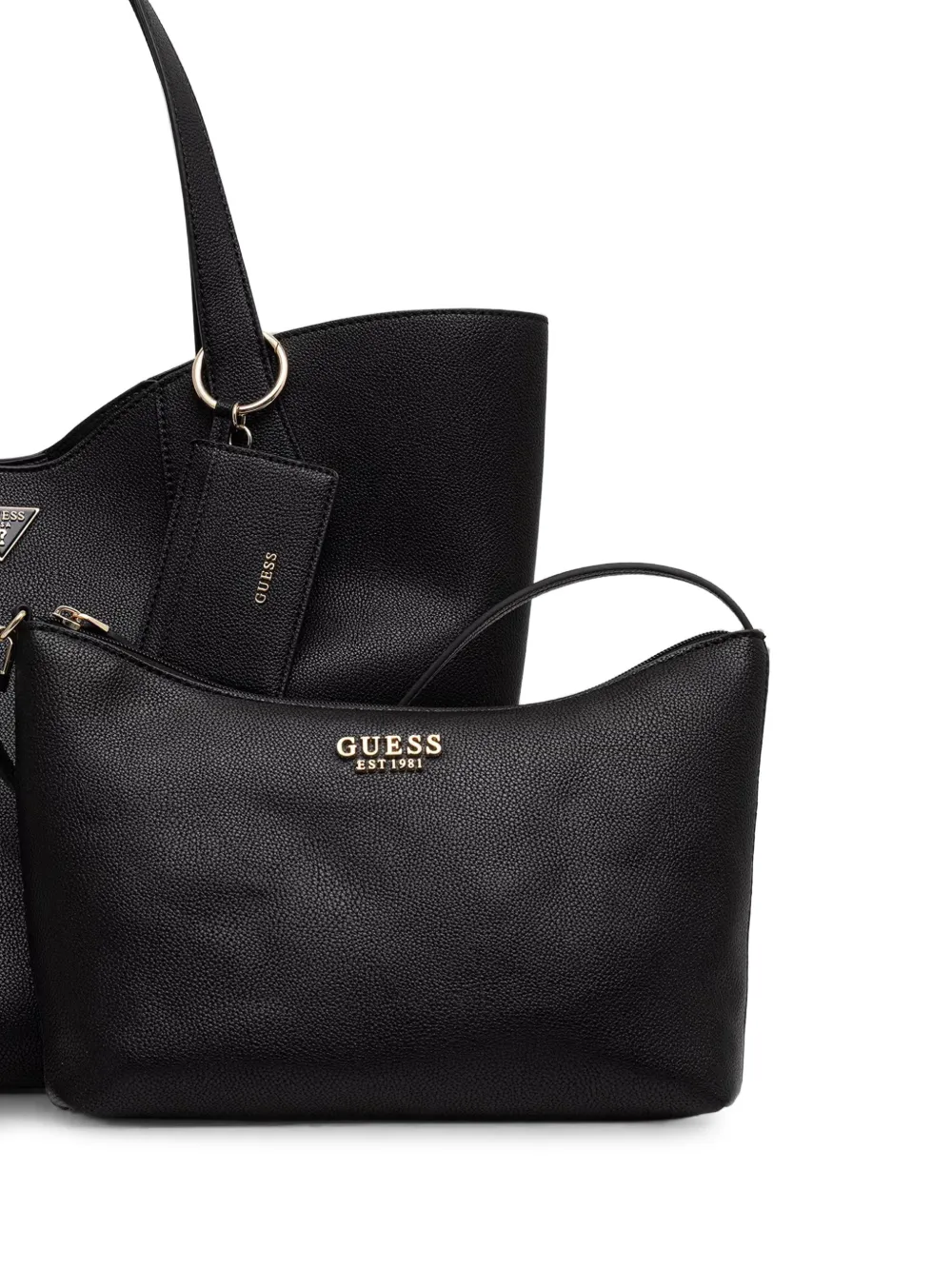 GUESS USA Darcy bewerkte shopper met logoplakkaat Zwart