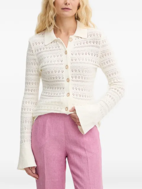 GUESS USA open-knit button-up cardigan