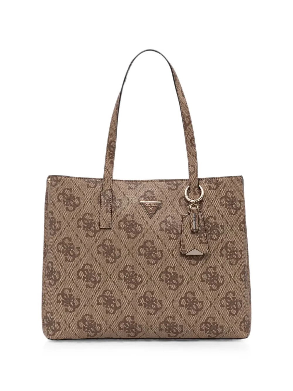 GUESS USA Meridian monogram-print logo-plaque tote bag - Brown
