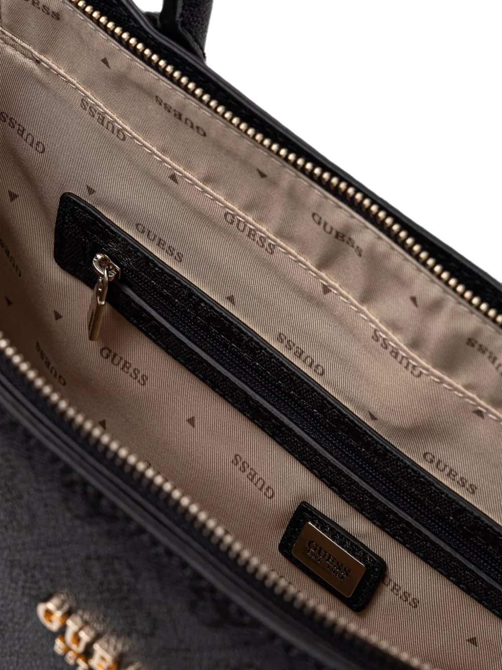 GUESS USA Leona shopper van imitatieleer met monogram en logo Zwart
