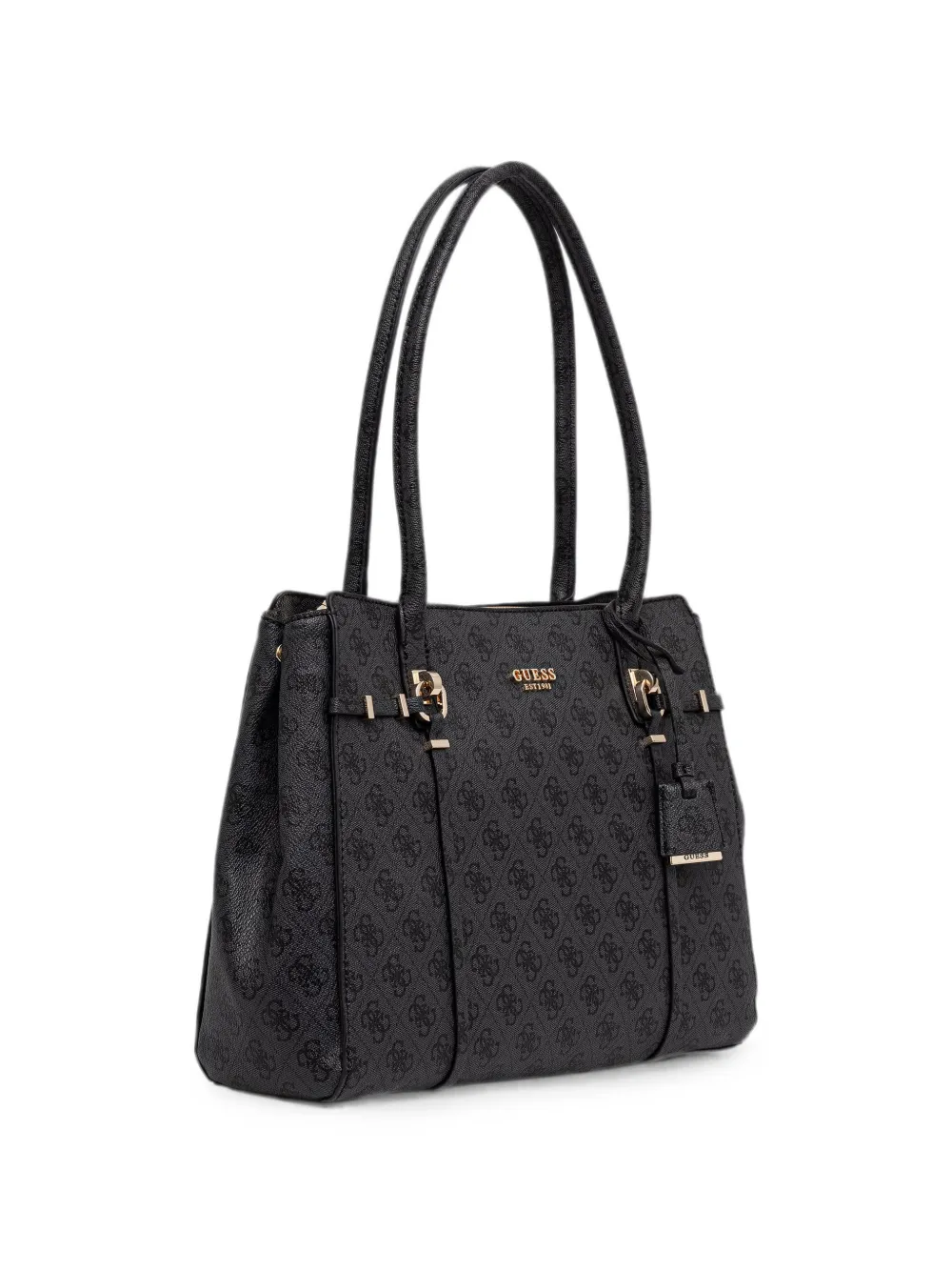 GUESS USA Leona shopper van imitatieleer met monogram en logo Zwart