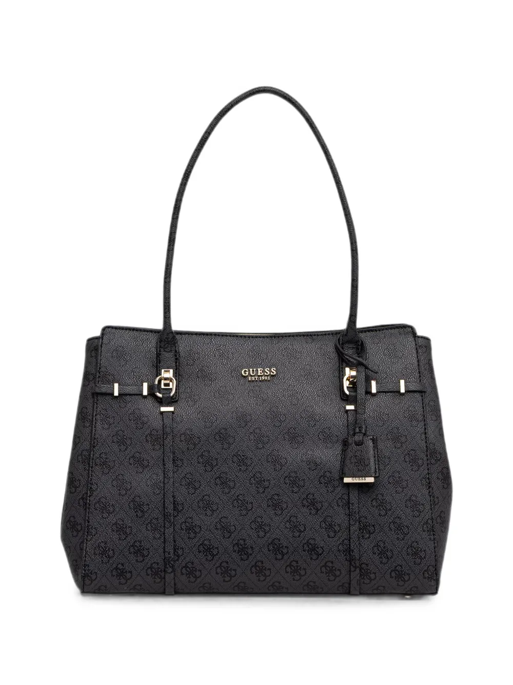 GUESS USA Leona logo-monogrammed faux-leather tote bag - Nero