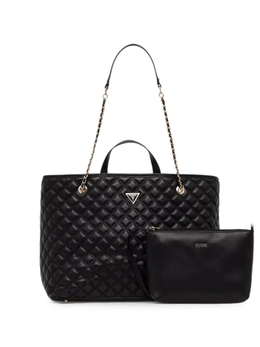 GUESS USA Giully quilted logo-plaque tote bag - Nero