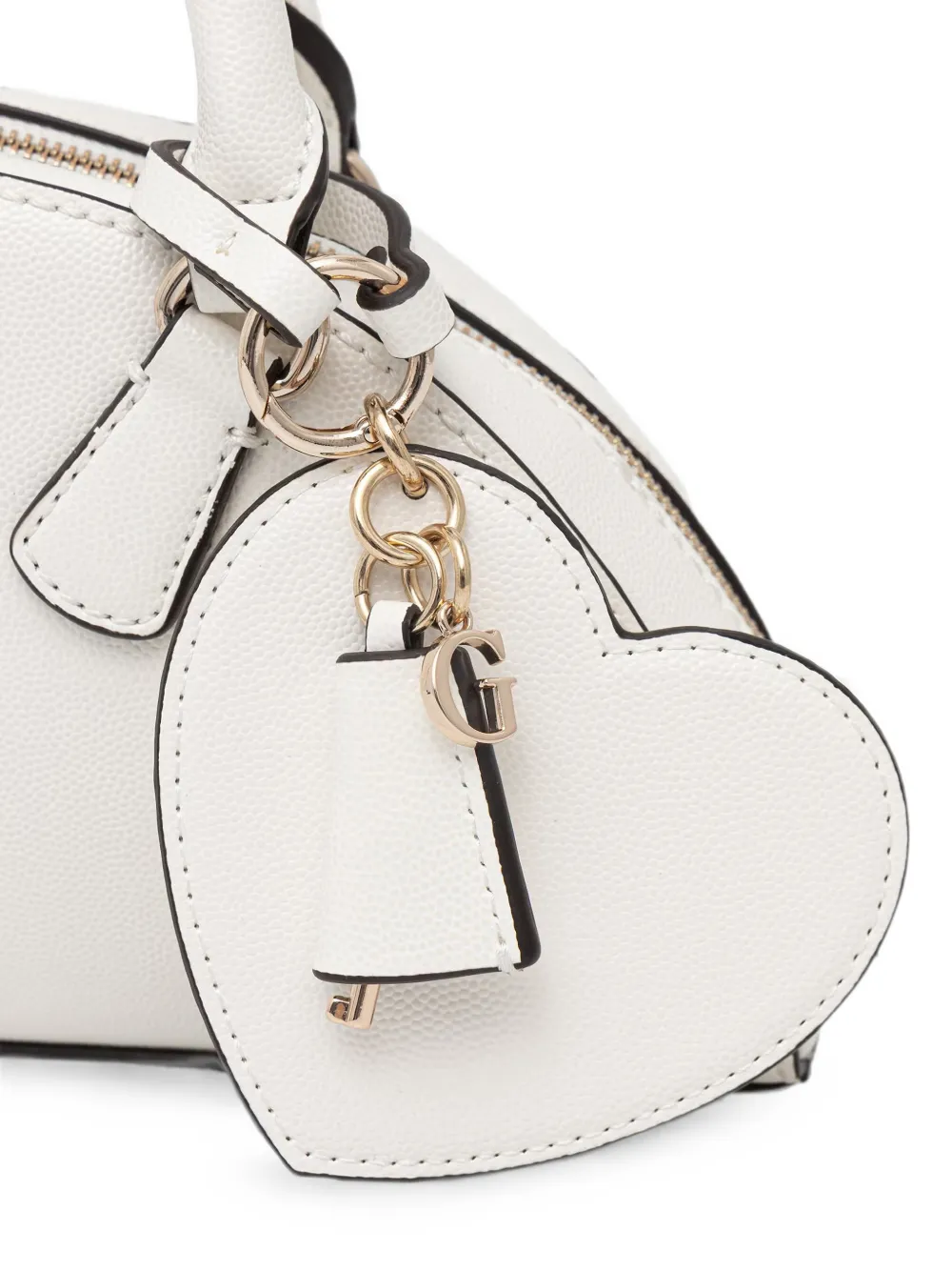 GUESS USA Isobel shopper met hartbedel en logoplakkaat Wit