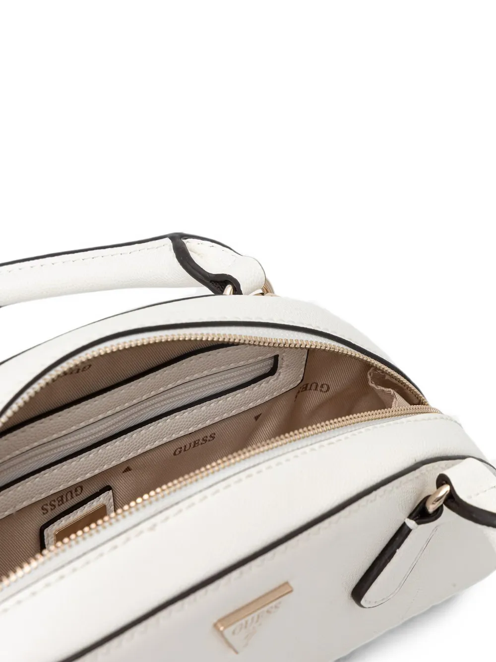GUESS USA Isobel shopper met hartbedel en logoplakkaat Wit