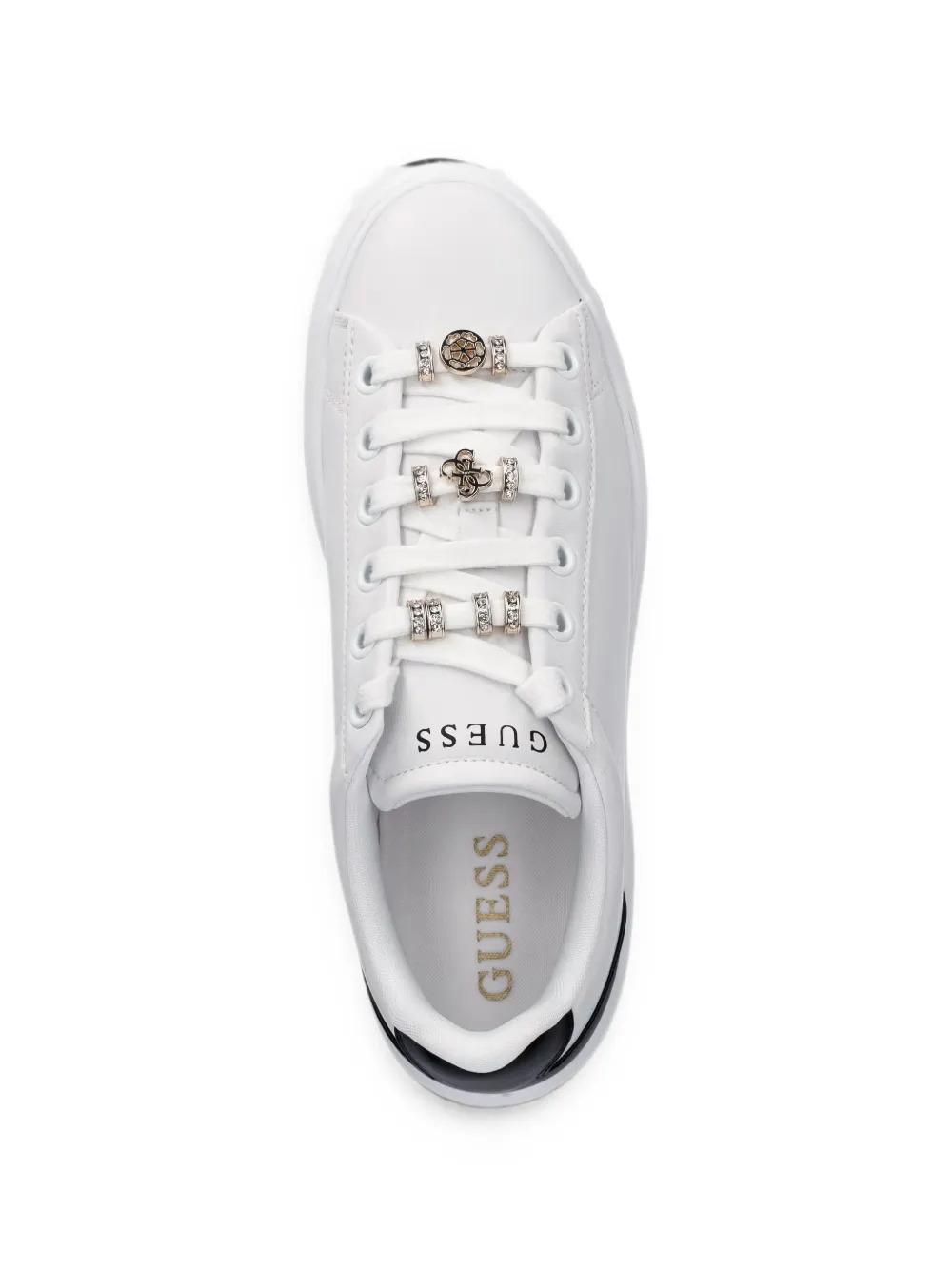 GUESS USA Fiona charm-embellished chunky-sole sneakers Wit
