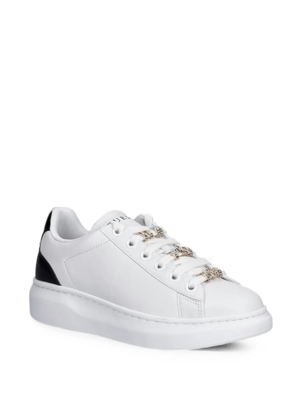 GUESS USA Fiona charm-embellished chunky-sole sneakers Wit