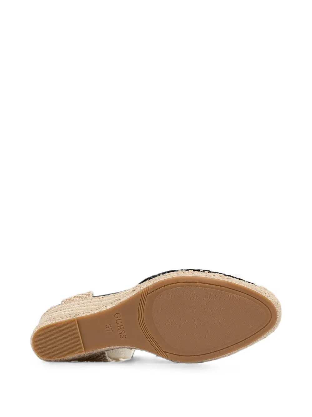 GUESS USA Cheyin lace-panelled wedge espadrilles Beige