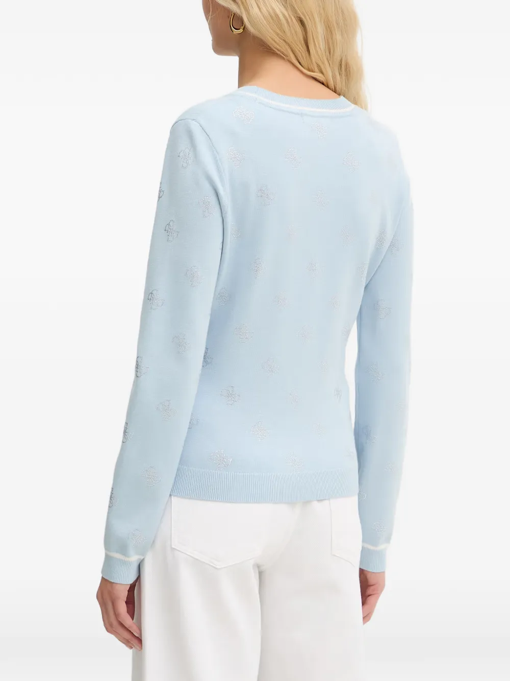 GUESS USA Vest met logo-patroon en stras Blauw