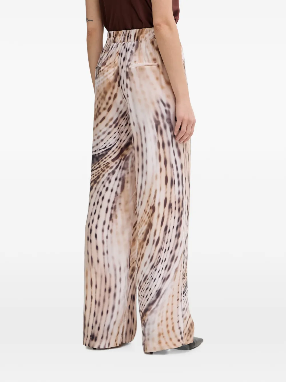 GUESS USA Broek met trekkoord en abstracte print Beige
