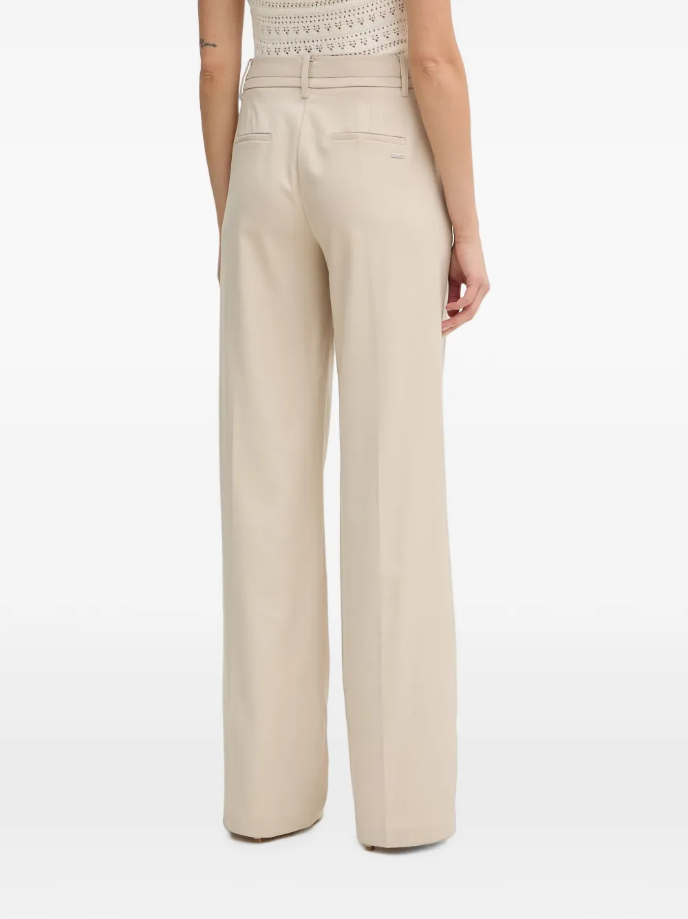 GUESS USA Bruna plooibroek met krijtstreep Beige
