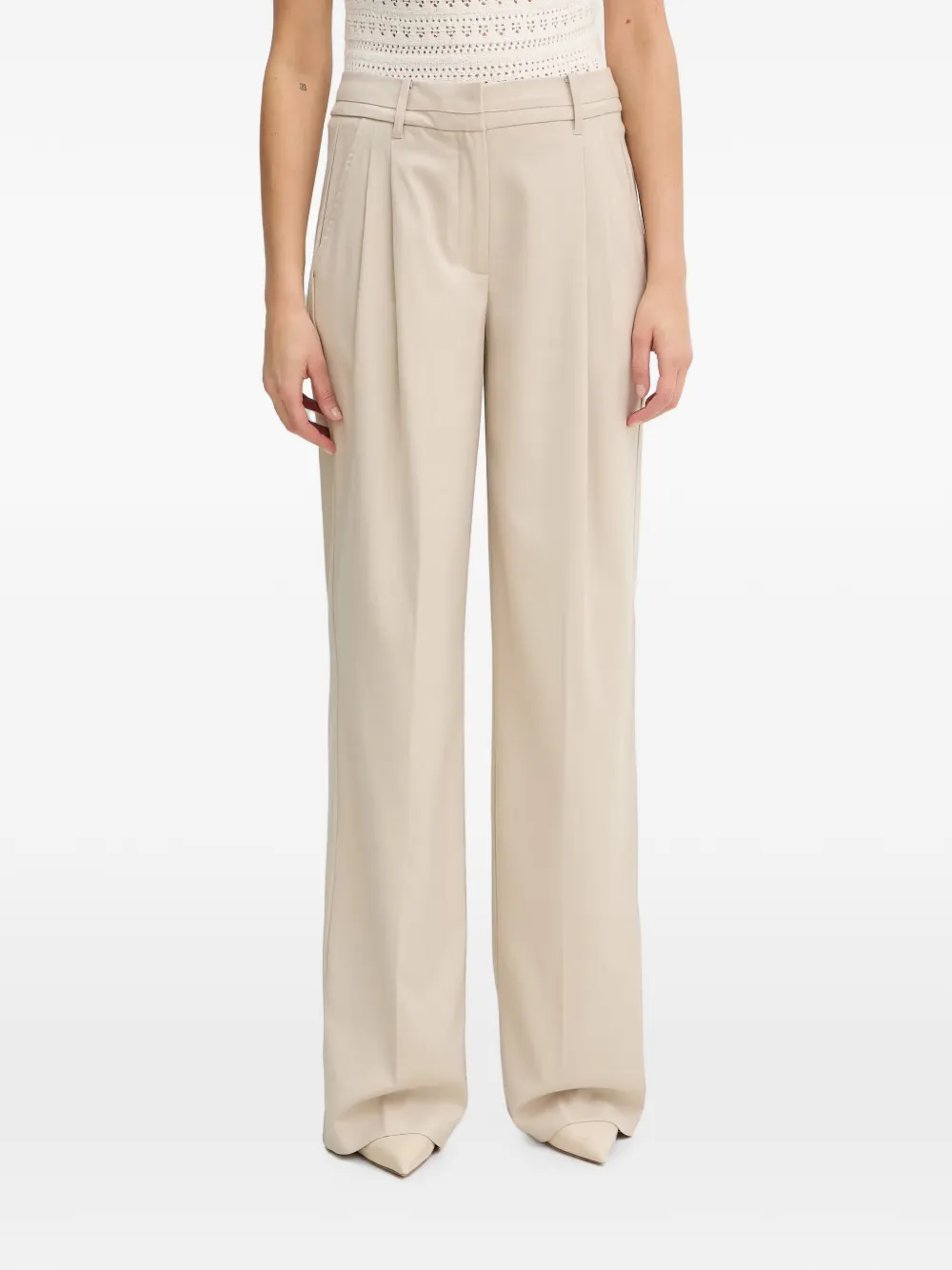 GUESS USA Bruna pinstripe pleated trousers - Neutrals