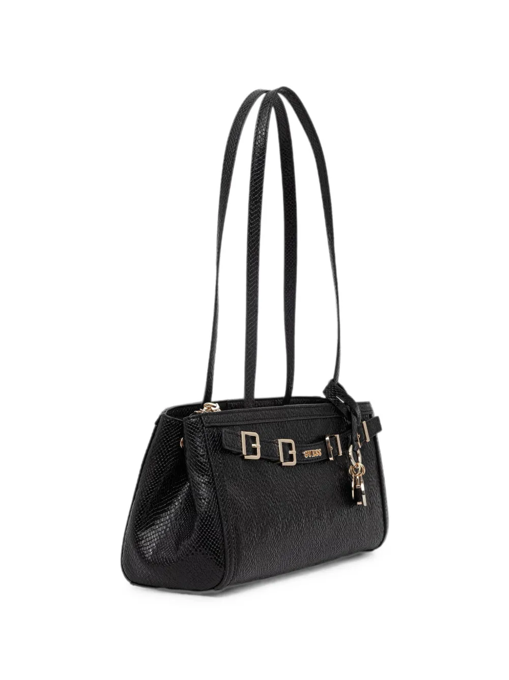 GUESS USA shopper met slangen-effect en gesp Zwart