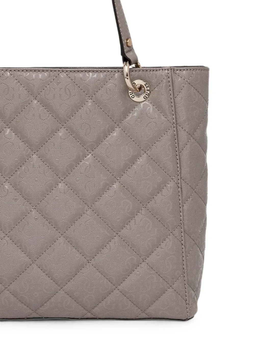 GUESS USA Gewatteerde shopper met logoprint Grijs