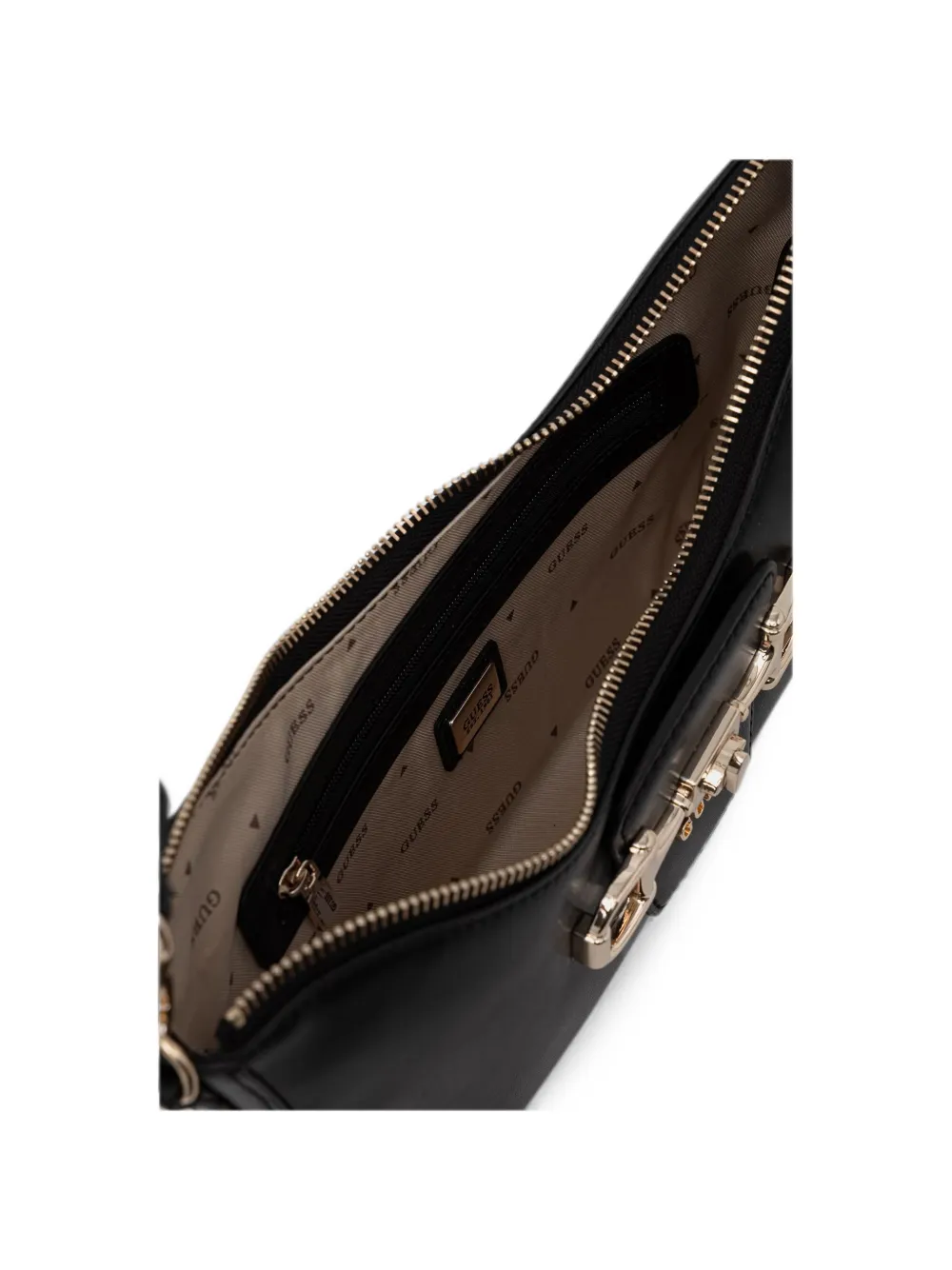 GUESS USA Janie Horsebit schoudertas met logoplakkaat Zwart